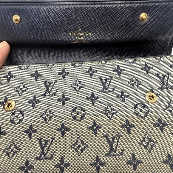 Louis Vuitton Monogram Denim Wallet Paris Made in Spain Snap Closure Coin Purse - Picture 4 of 11